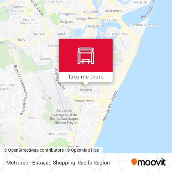 Mapa Metrorec - Estação Shopping