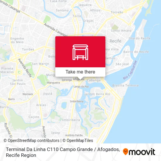 Terminal Da Linha C110 Campo Grande / Afogados map