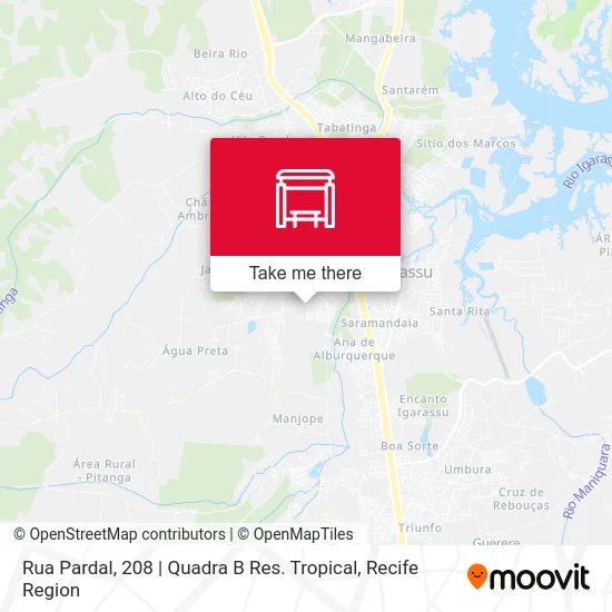 Rua Pardal, 208 | Quadra B Res. Tropical map
