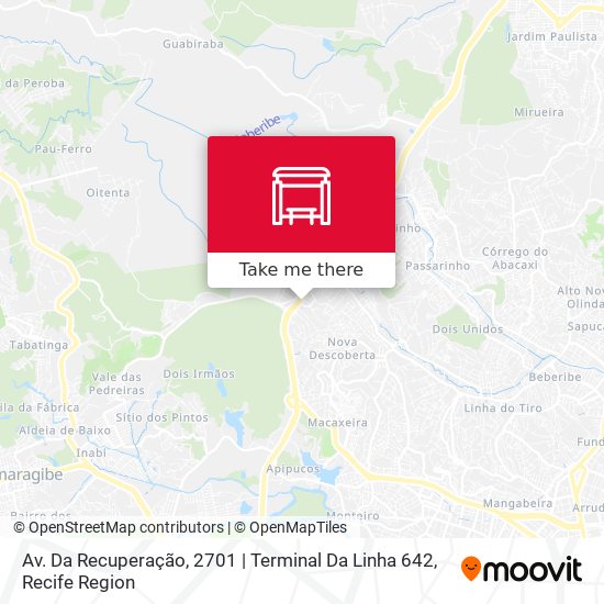 Mapa Av. Da Recuperação, 2701 | Terminal Da Linha 642