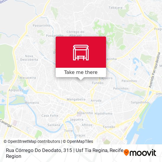 Mapa Rua Córrego Do Deodato, 315 | Usf Tia Regina