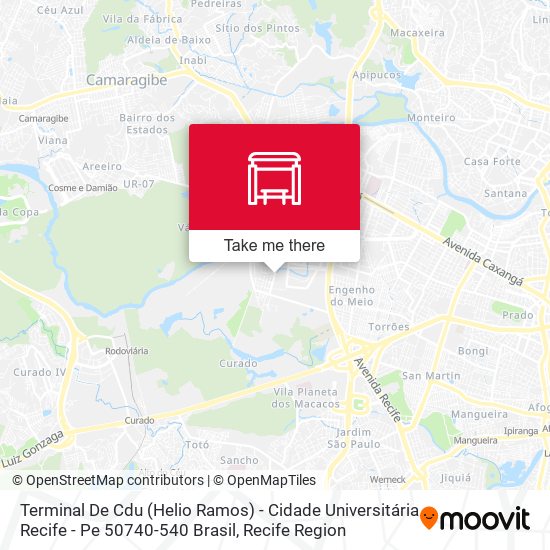 Mapa Terminal De Cdu (Helio Ramos) - Cidade Universitária Recife - Pe 50740-540 Brasil