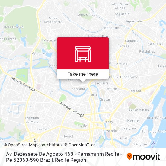 Mapa Av. Dezessete De Agosto 468 - Parnamirim Recife - Pe 52060-590 Brazil