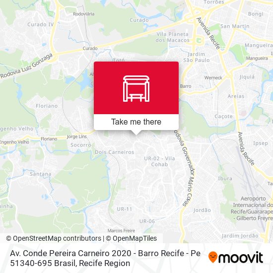 Av. Conde Pereira Carneiro 2020 - Barro Recife - Pe 51340-695 Brasil map