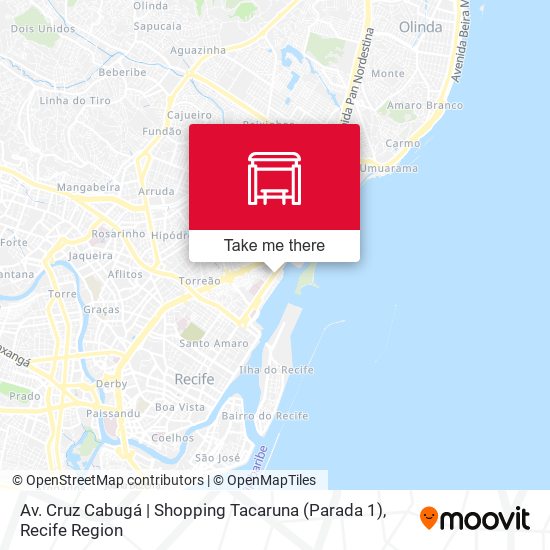 Mapa Av. Cruz Cabugá | Shopping Tacaruna (Parada 1)