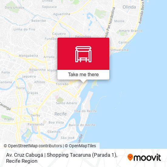 Mapa Av. Cruz Cabugá | Shopping Tacaruna (Parada 1)