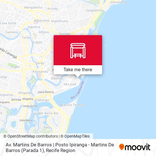 Av. Martins De Barros | Posto Ipiranga - Martins De Barros (Parada 1) map