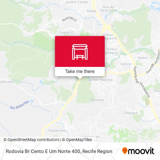 Rodovia Br Cento E Um Norte 400 map