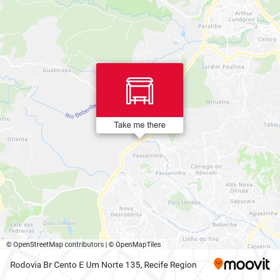 Rodovia Br Cento E Um Norte 135 map