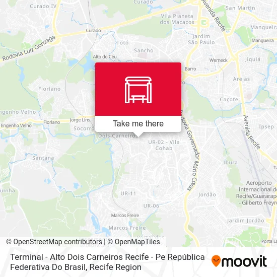 Terminal - Alto Dois Carneiros Recife - Pe República Federativa Do Brasil map