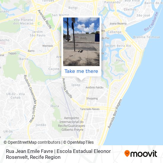 Mapa Rua Jean Emile Favre | Escola Estadual Eleonor Rosenvelt