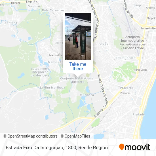 Estrada Eixo Da Integração, 1800 map