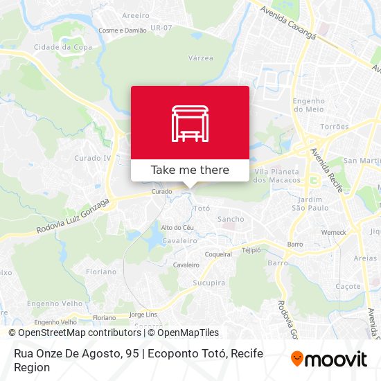 Rua Onze De Agosto, 95 | Ecoponto Totó map