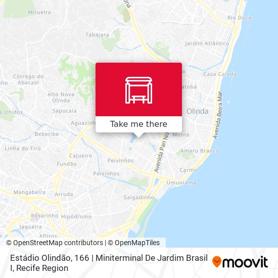 Estádio Olindão, 166 | Miniterminal De Jardim Brasil I map