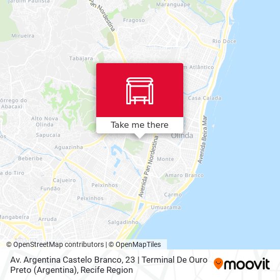 Av. Argentina Castelo Branco, 23 | Terminal De Ouro Preto map