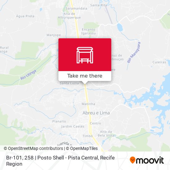 Mapa Br-101, 258 | Posto Shell - Pista Central