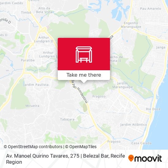 Av. Manoel Quirino Tavares, 275 | Belezal Bar map
