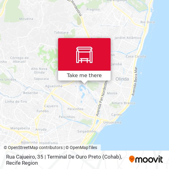 Rua Cajueiro, 35 | Terminal De Ouro Preto (Cohab) map