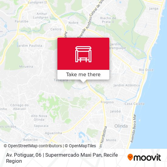 Mapa Av. Potiguar, 06 | Supermercado Maxi Pan