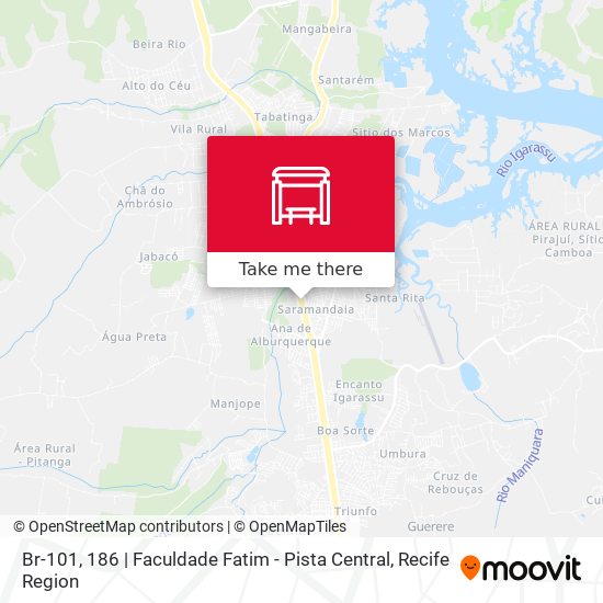 Br-101, 186 | Faculdade Fatim - Pista Central map