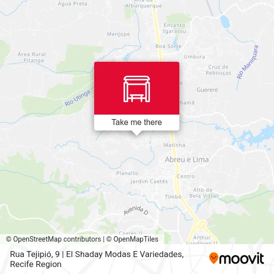 Rua Tejipió, 9 | El Shaday Modas E Variedades map