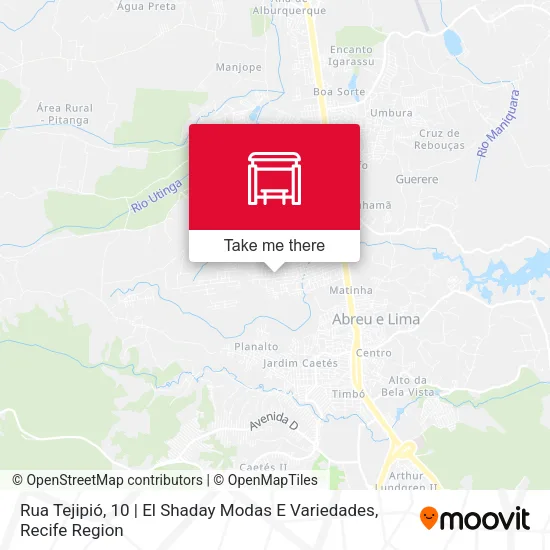 Rua Tejipió, 10 | El Shaday Modas E Variedades map