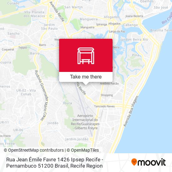 Mapa Rua Jean Émile Favre 1426 Ipsep Recife - Pernambuco 51200 Brasil