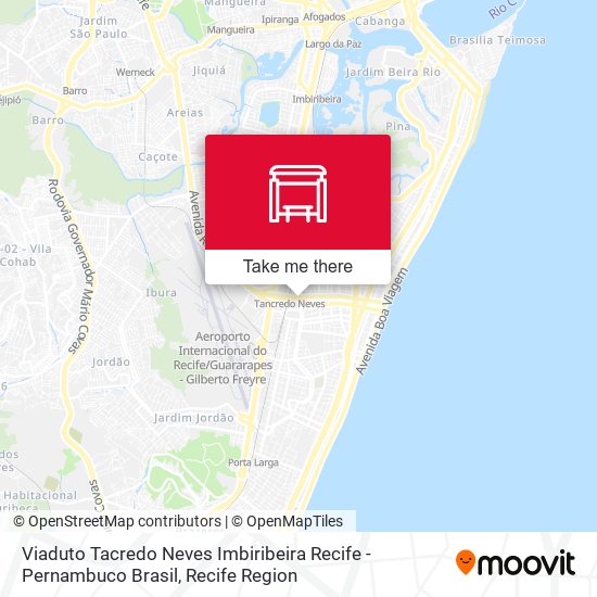 Viaduto Tacredo Neves Imbiribeira Recife - Pernambuco Brasil map