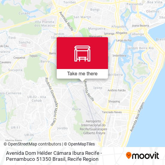 Mapa Avenida Dom Hélder Câmara Ibura Recife - Pernambuco 51350 Brasil