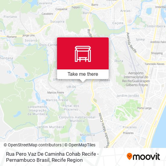 Rua Pero Vaz De Caminha Cohab Recife - Pernambuco Brasil map