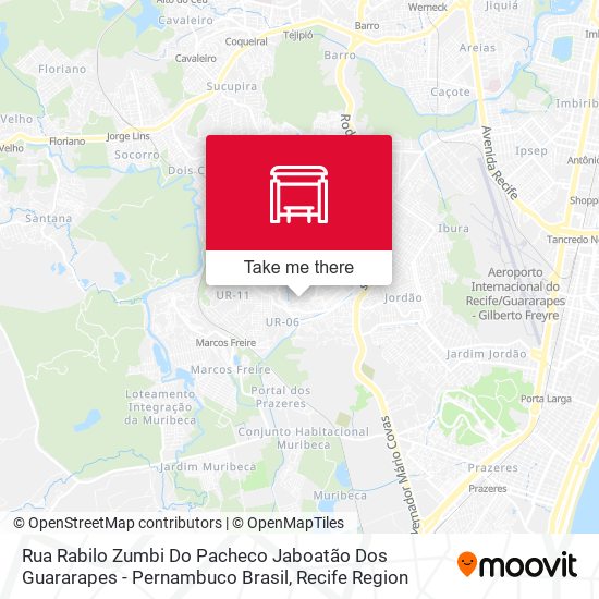 Rua Rabilo Zumbi Do Pacheco Jaboatão Dos Guararapes - Pernambuco Brasil map