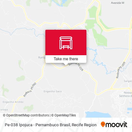 Pe-038 Ipojuca - Pernambuco Brasil map