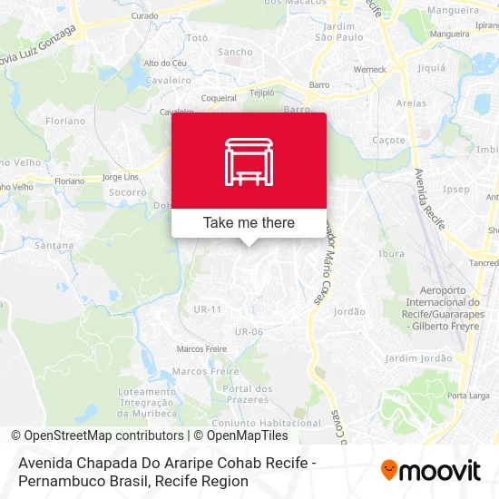 Avenida Chapada Do Araripe Cohab Recife - Pernambuco Brasil map