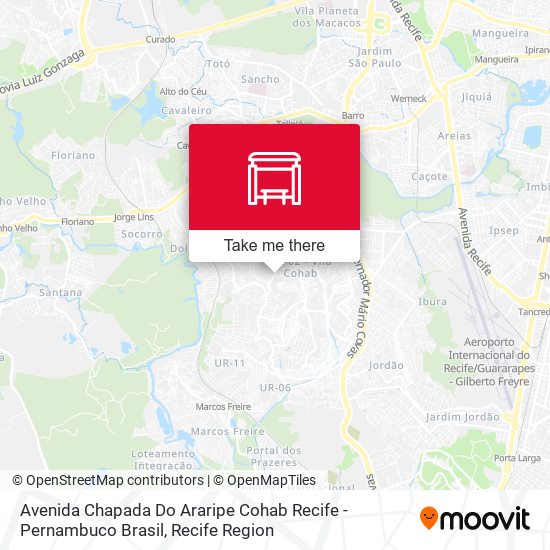 Avenida Chapada Do Araripe Cohab Recife - Pernambuco Brasil map