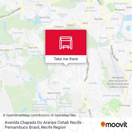 Avenida Chapada Do Araripe Cohab Recife - Pernambuco Brasil map