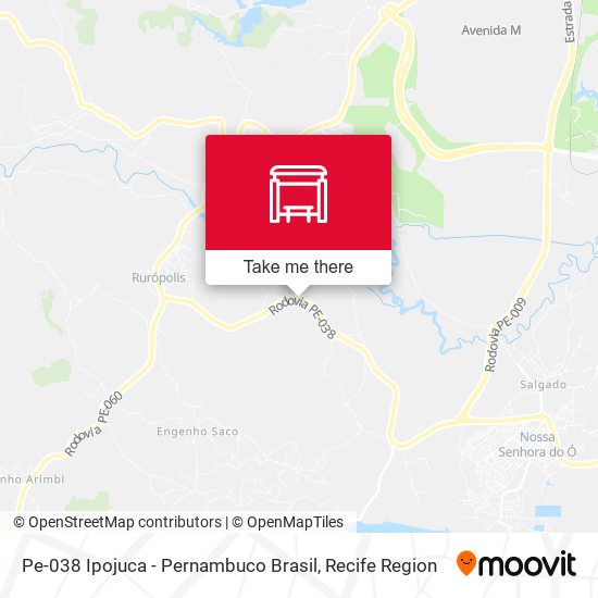 Pe-038 Ipojuca - Pernambuco Brasil map