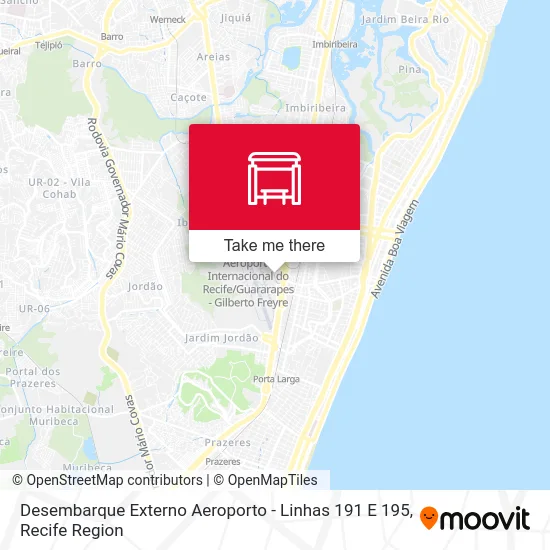 Desembarque Externo Aeroporto - Linhas 191 E 195 map