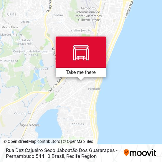 Rua Dez Cajueiro Seco Jaboatão Dos Guararapes - Pernambuco 54410 Brasil map