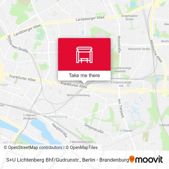 Карта S+U Lichtenberg Bhf/Gudrunstr.