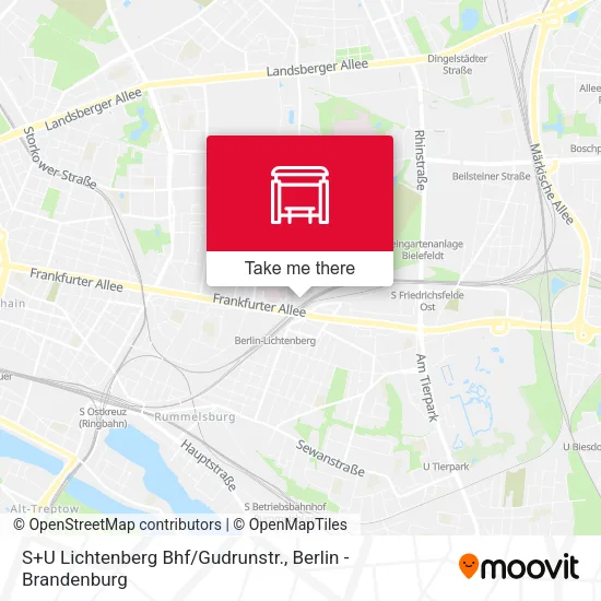 Карта S+U Lichtenberg Bhf/Gudrunstr.