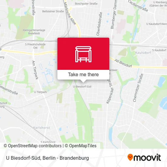 Карта U Biesdorf-Süd