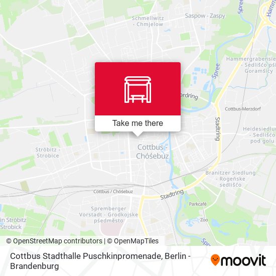 Cottbus Stadthalle Puschkinpromenade map