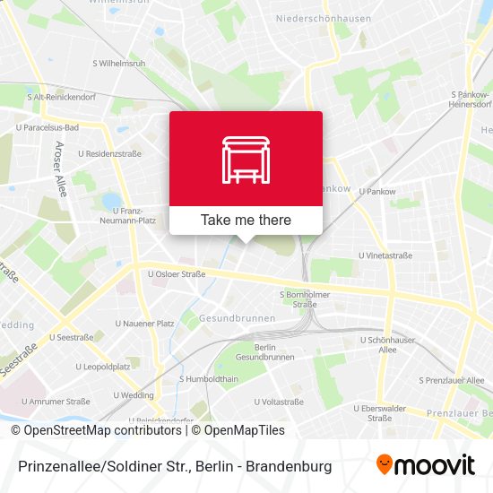 Карта Prinzenallee/Soldiner Str.