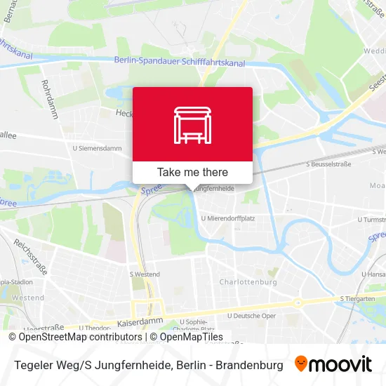 Карта Tegeler Weg/S Jungfernheide