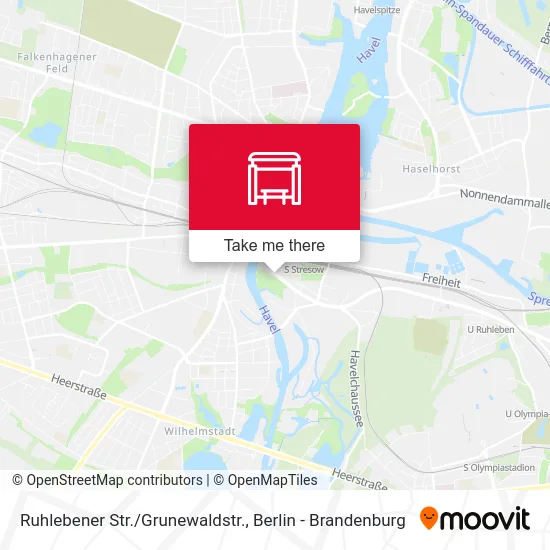 Карта Ruhlebener Str./Grunewaldstr.