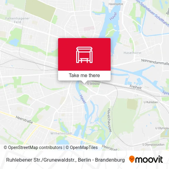 Карта Ruhlebener Str./Grunewaldstr.