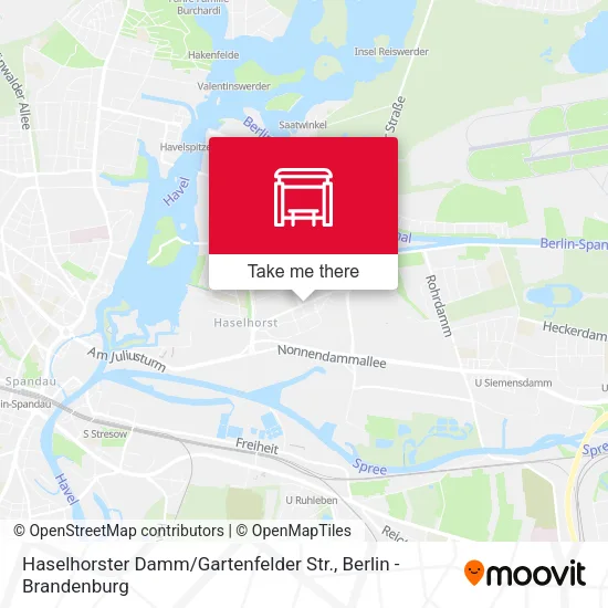 Карта Haselhorster Damm / Gartenfelder Str.