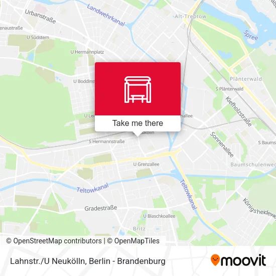 Карта Lahnstr./U Neukölln
