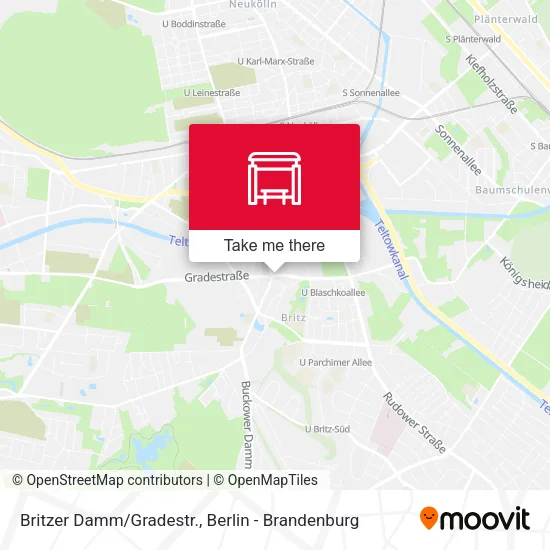 Карта Britzer Damm/Gradestr.