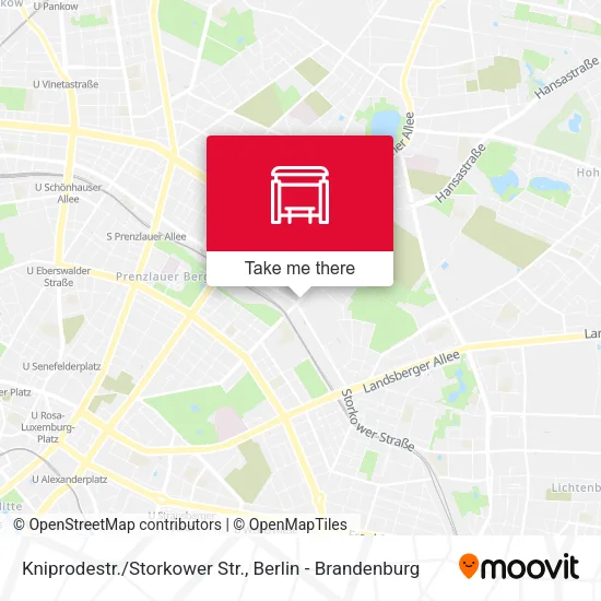 Карта Kniprodestr./Storkower Str.
